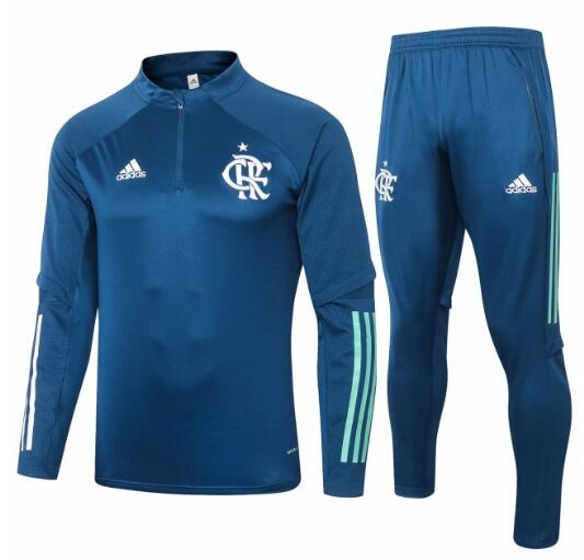 Flamengo Blue Sweatshirt Training Suit with Pants 2020/21